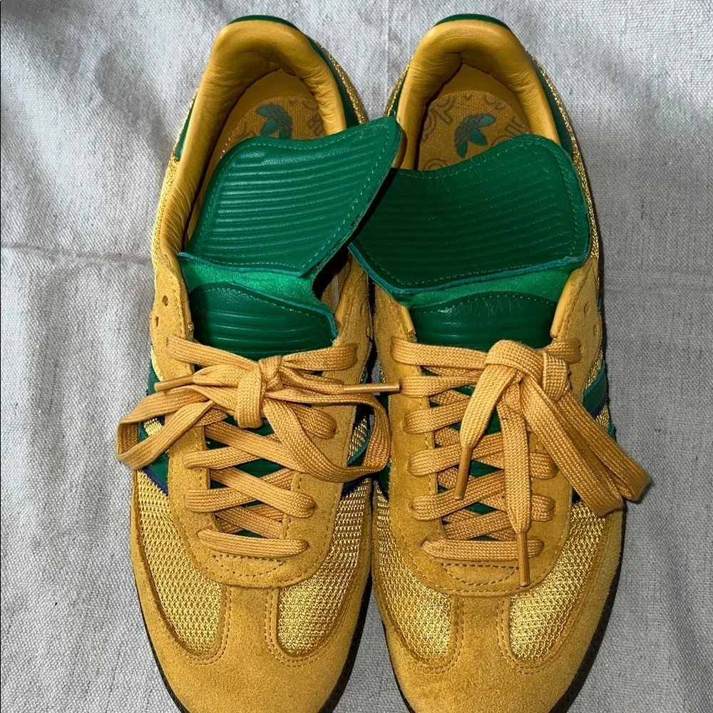 Adidas Samba OG Sneakers Size 9 Yellow Green Excellent Condition